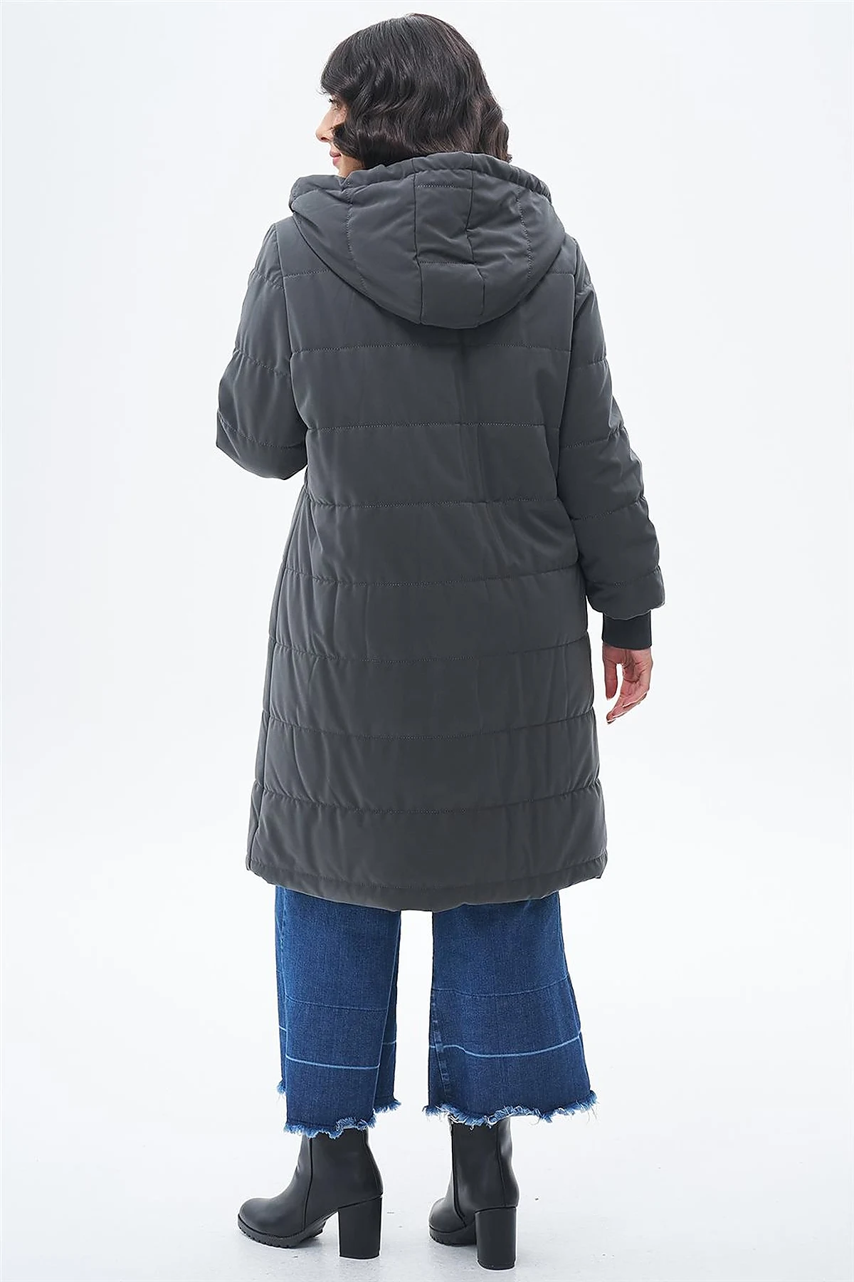 Detachable Hooded Anorak Coat Anthracite 