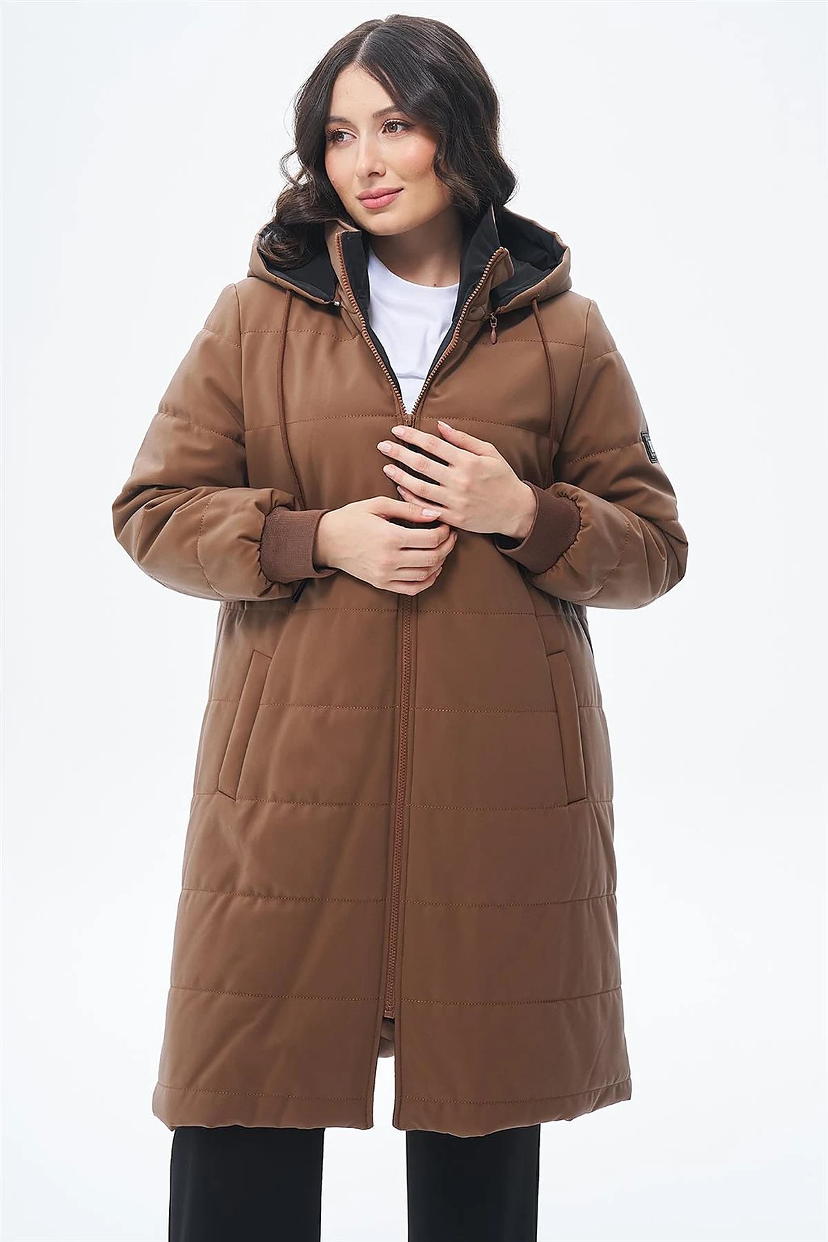 Detachable Hooded Anorak Coat Camel