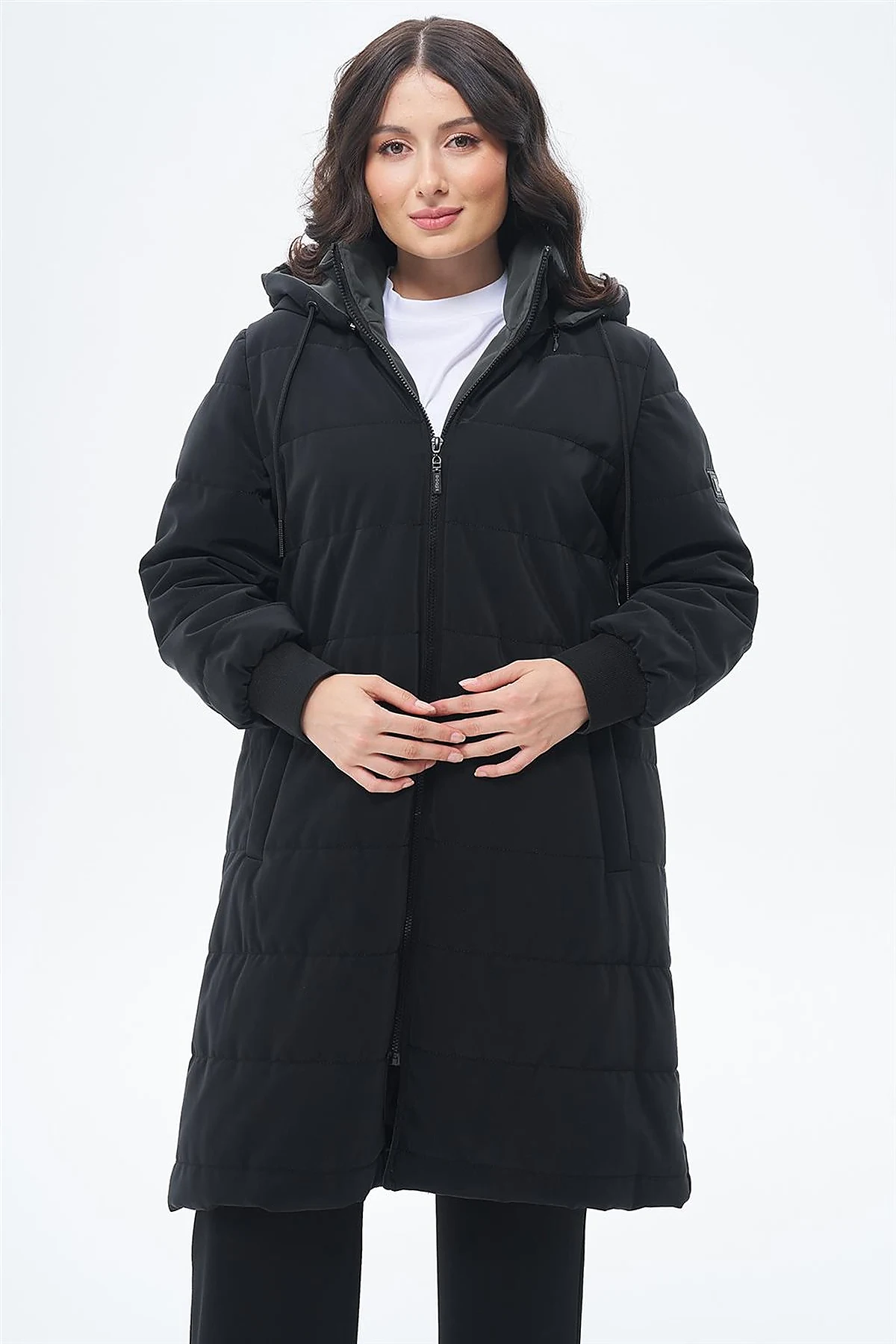 Detachable Hooded Anorak Coat Black