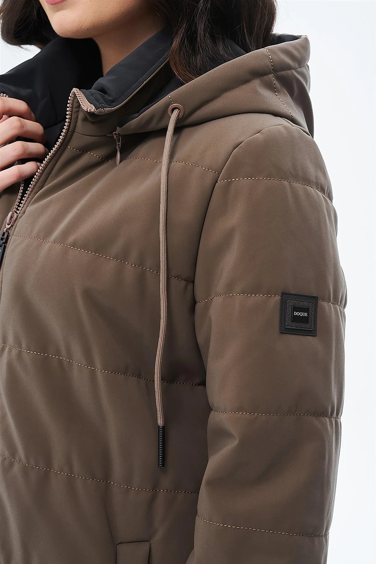 Detachable Hooded Anorak Coat Mink