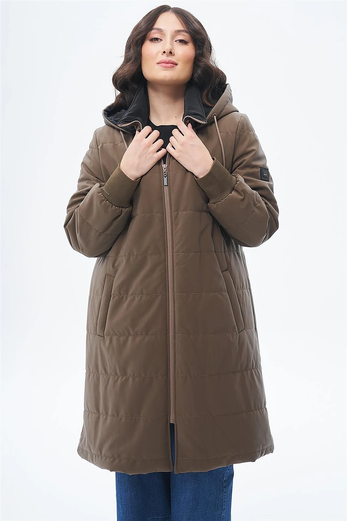 Detachable Hooded Anorak Coat Mink