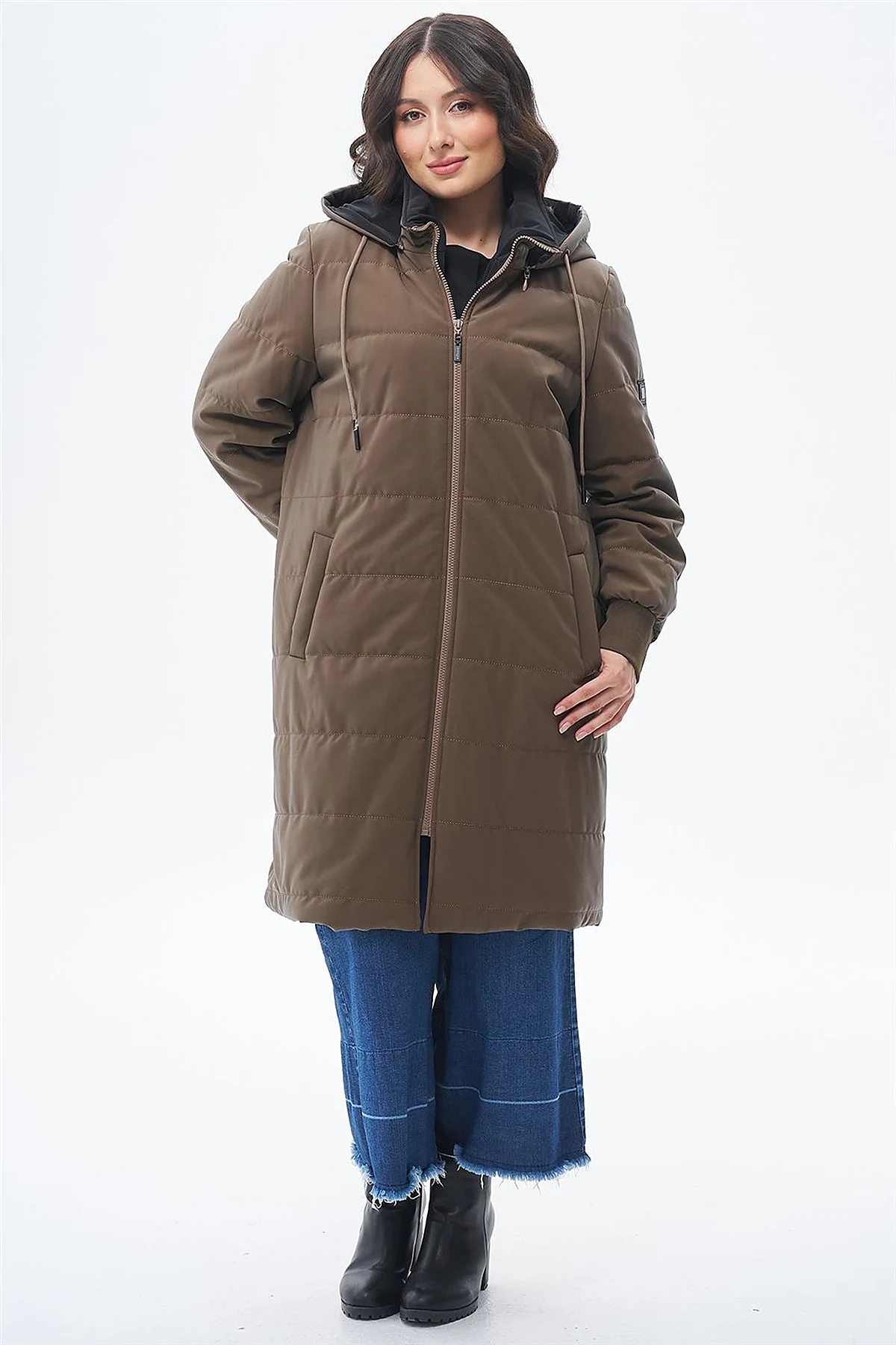 Detachable Hooded Anorak Coat Mink