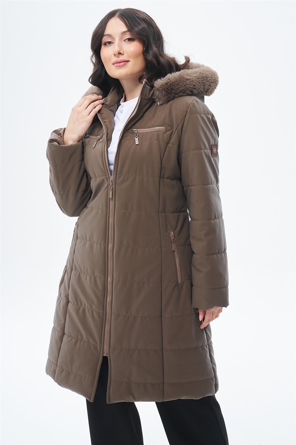 Suni Kürklü Anorak Mont Vizon 