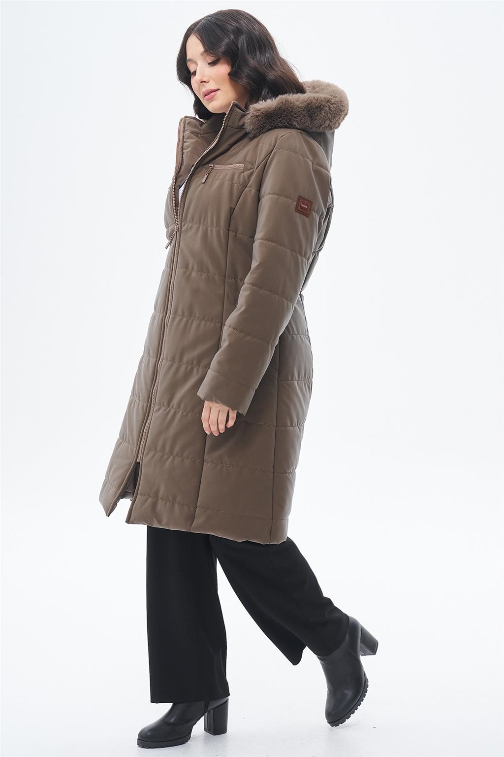 Suni Kürklü Anorak Mont Vizon 