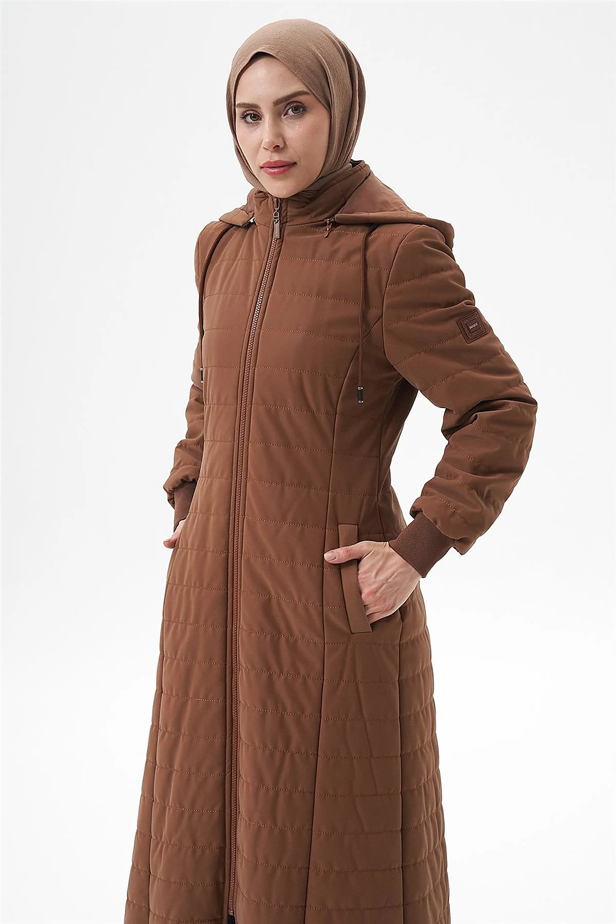 Removable Hooded Anorak Coat Camel