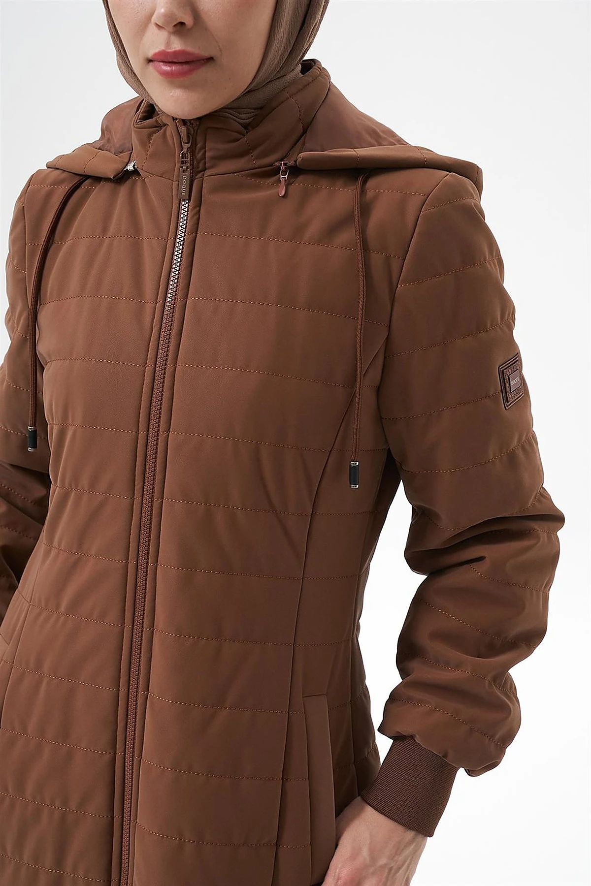Removable Hooded Anorak Coat Camel