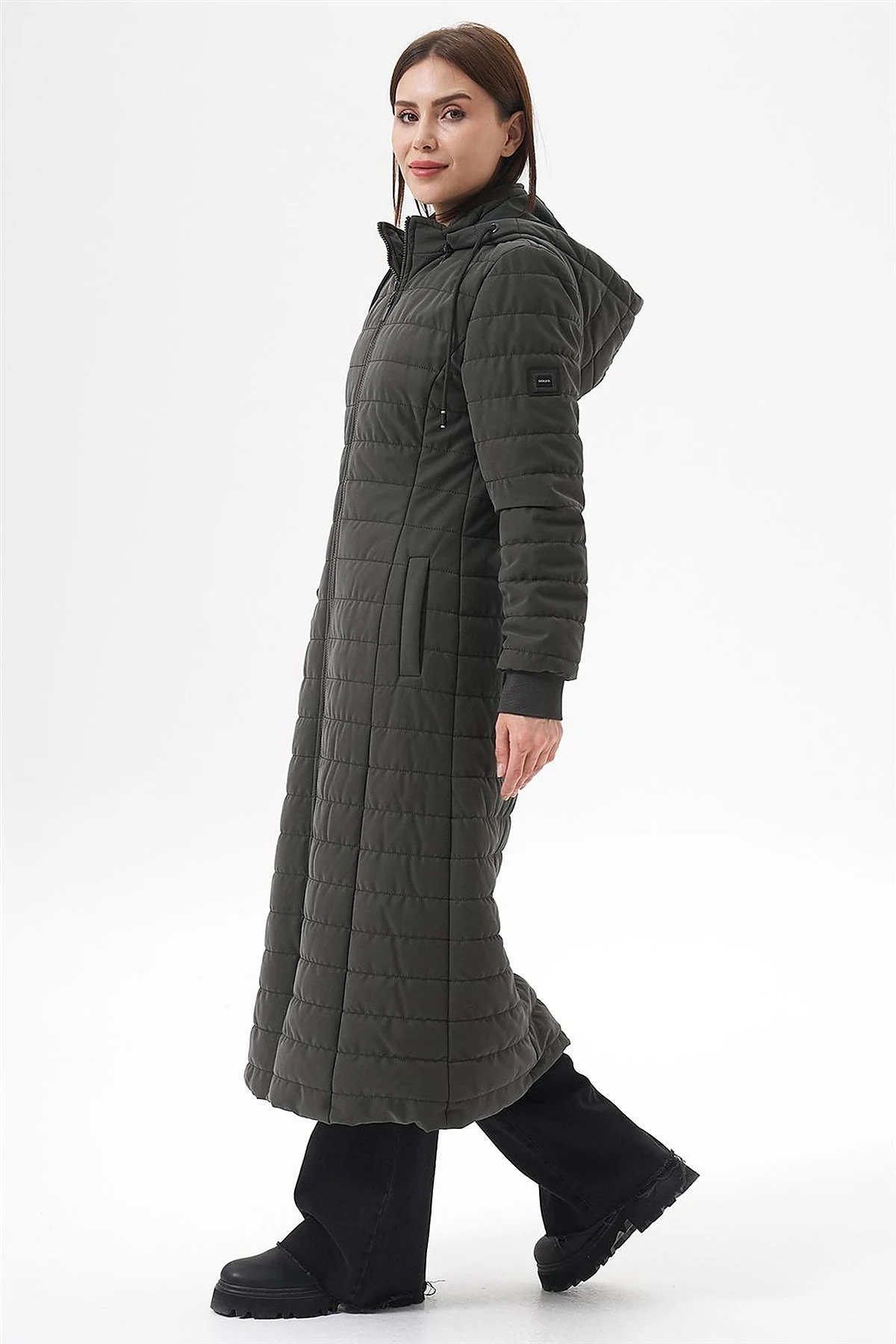 Removable Hooded Anorak Coat Khaki