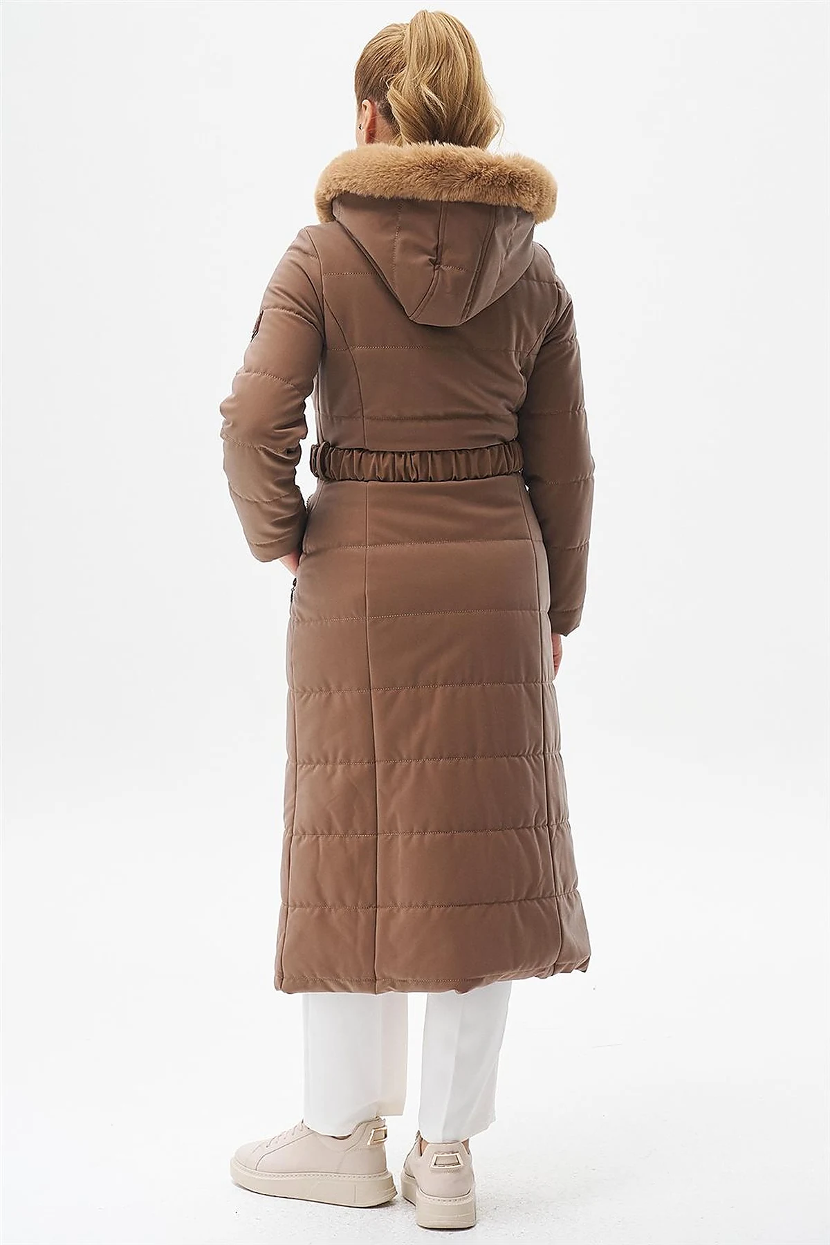 Double Zipper Detail Anorak Coat Camel 
