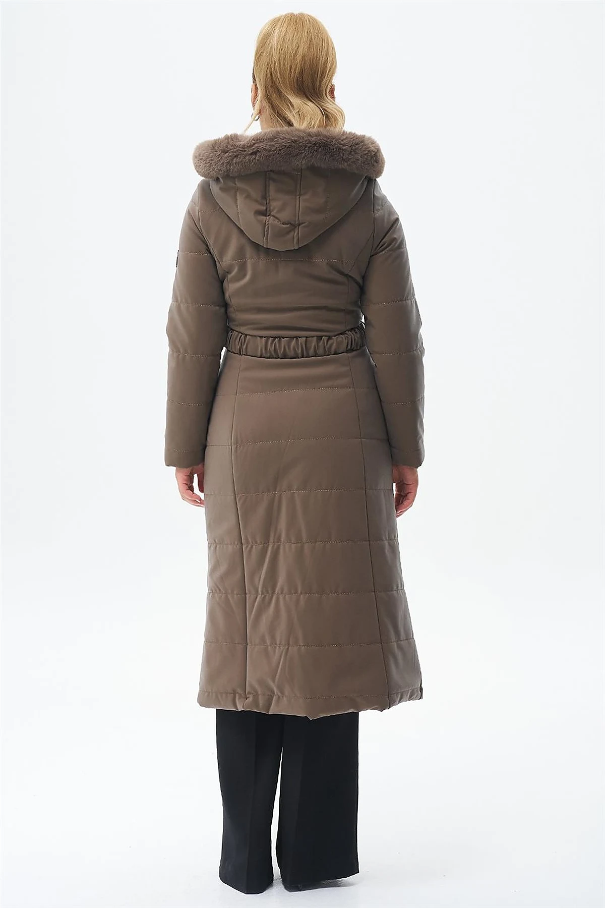 Double Zipper Detail Anorak Coat Mink