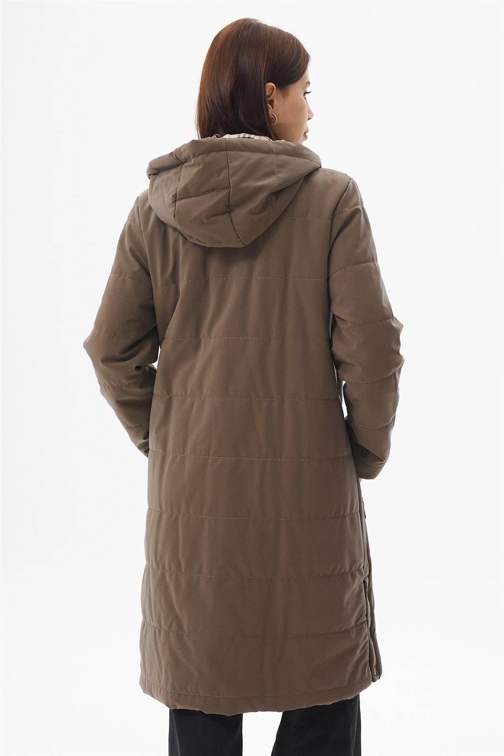 Bağcık Detaylı Anorak Mont Vizon 