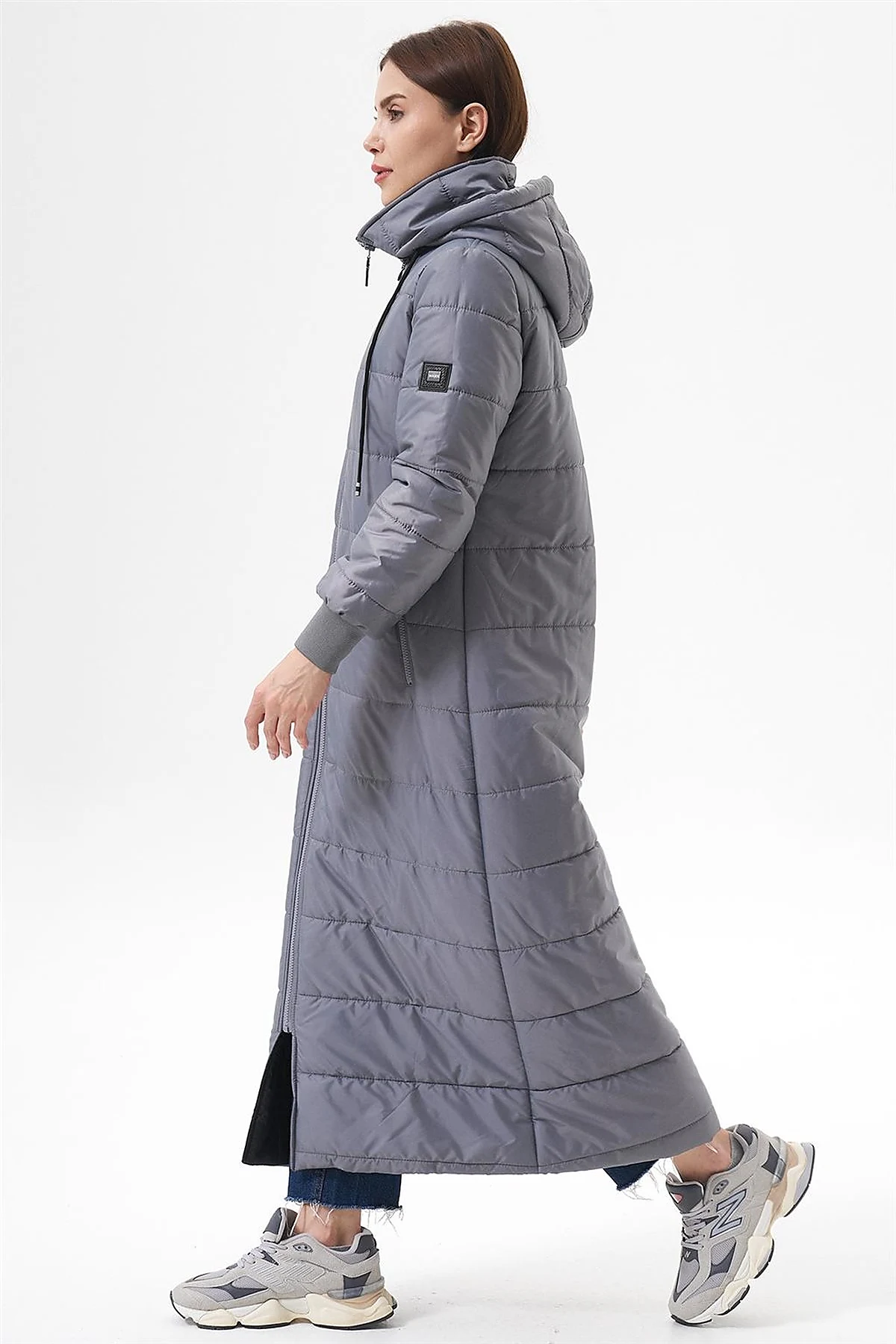 Detachable Hooded Pocketed Anorak Coat Gray