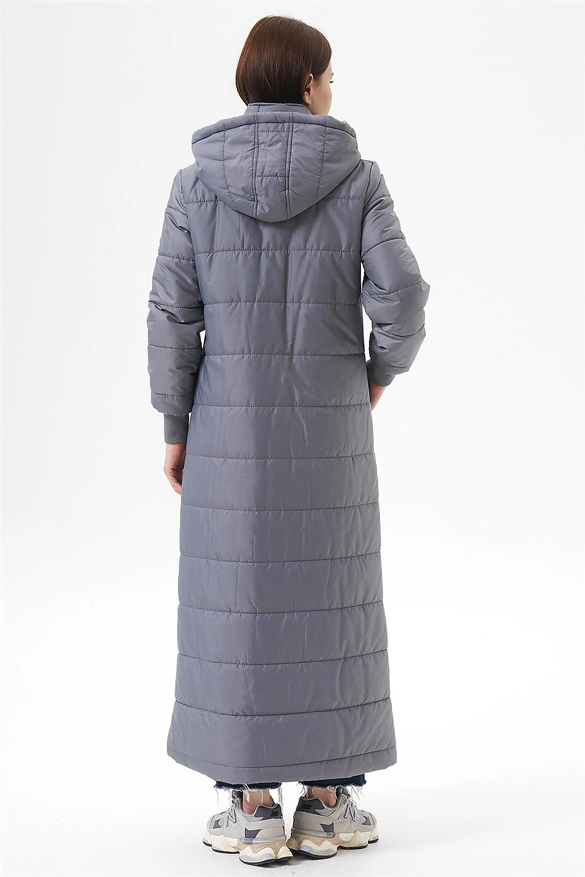 Detachable Hooded Pocketed Anorak Coat Gray