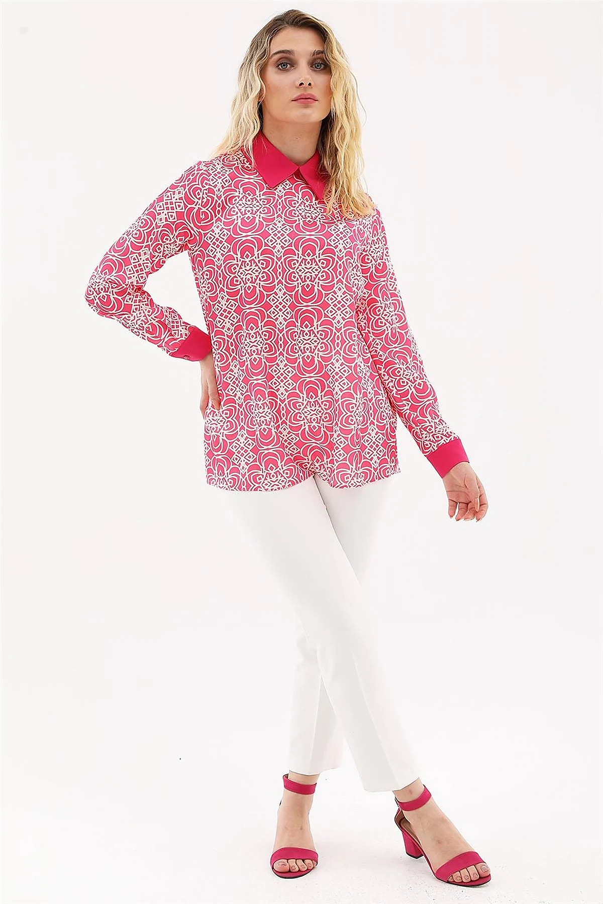 Printed Blouse Fuchsia 