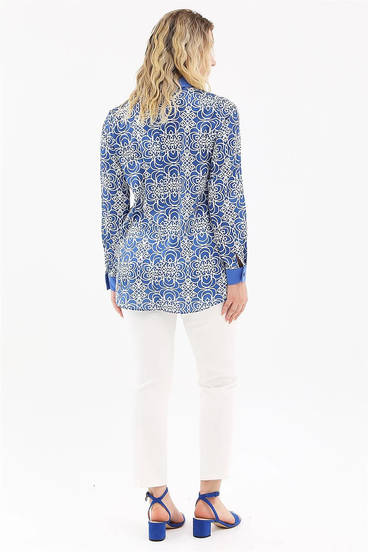 Printed Blouse Royal Blue 
