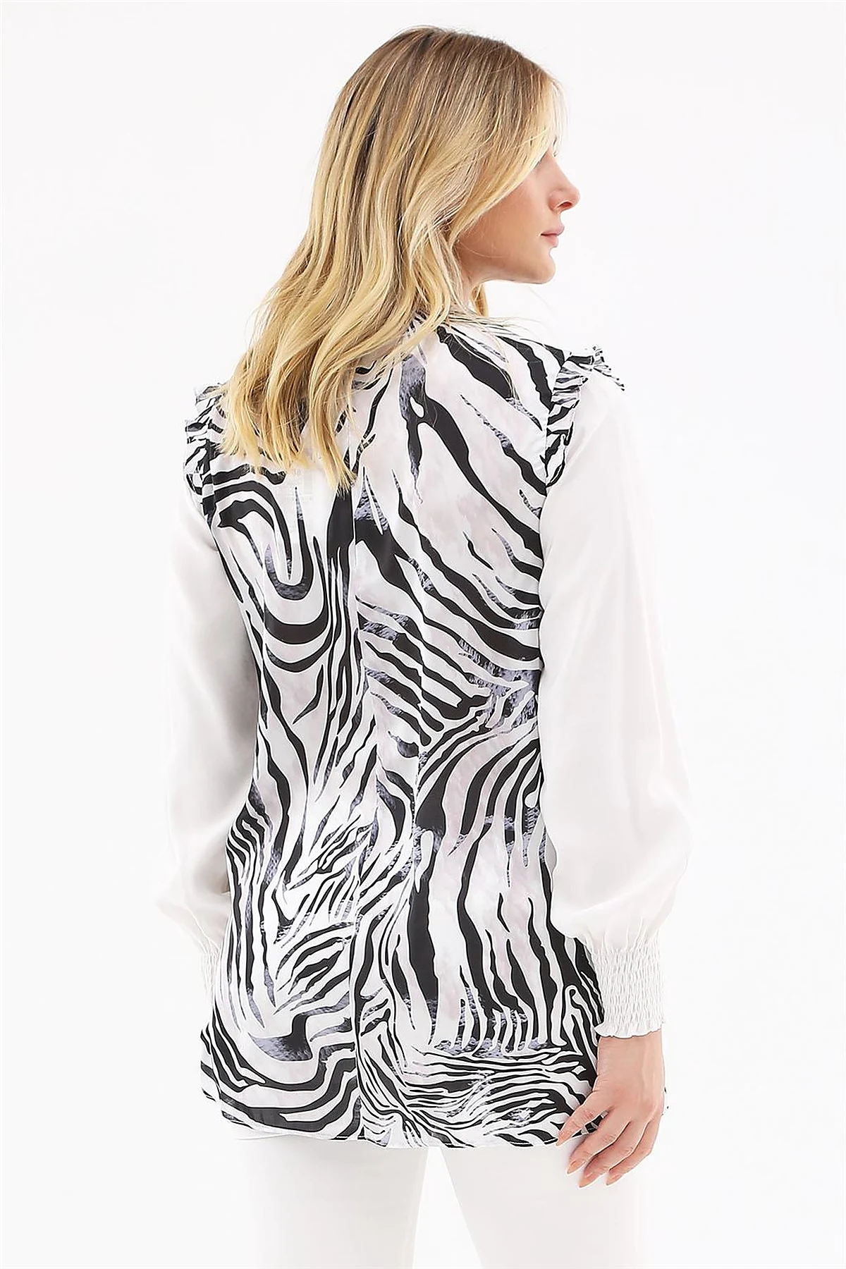Zebra Print Blouse Black