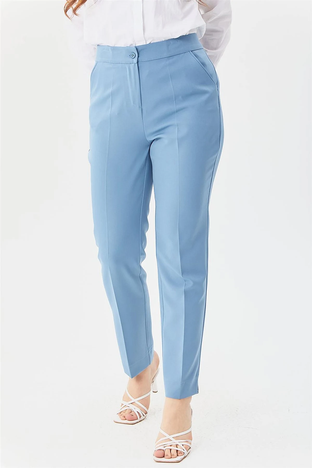 Cigarette Fit Pantolon Mavi