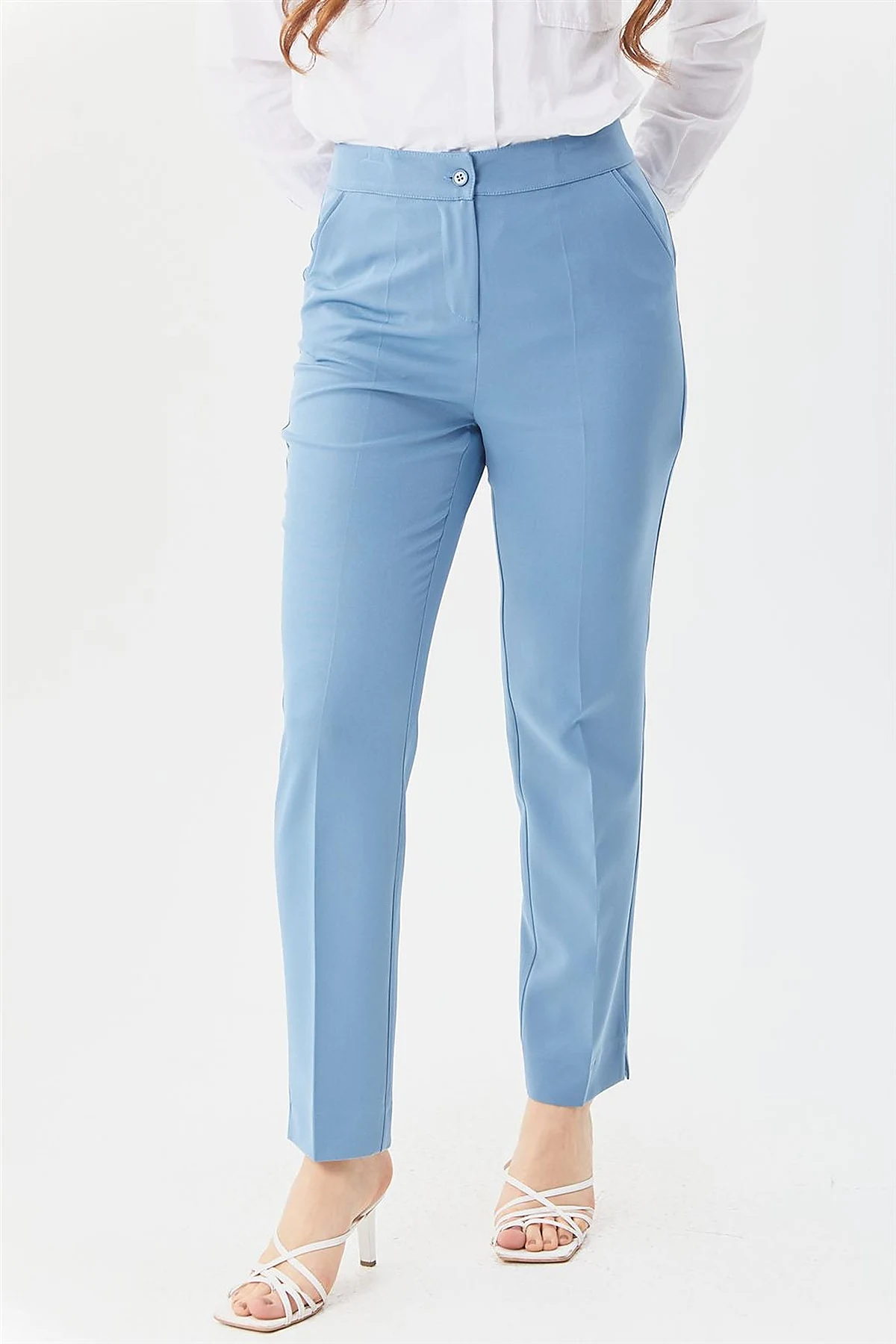 Cigarette Fit Pantolon Mavi