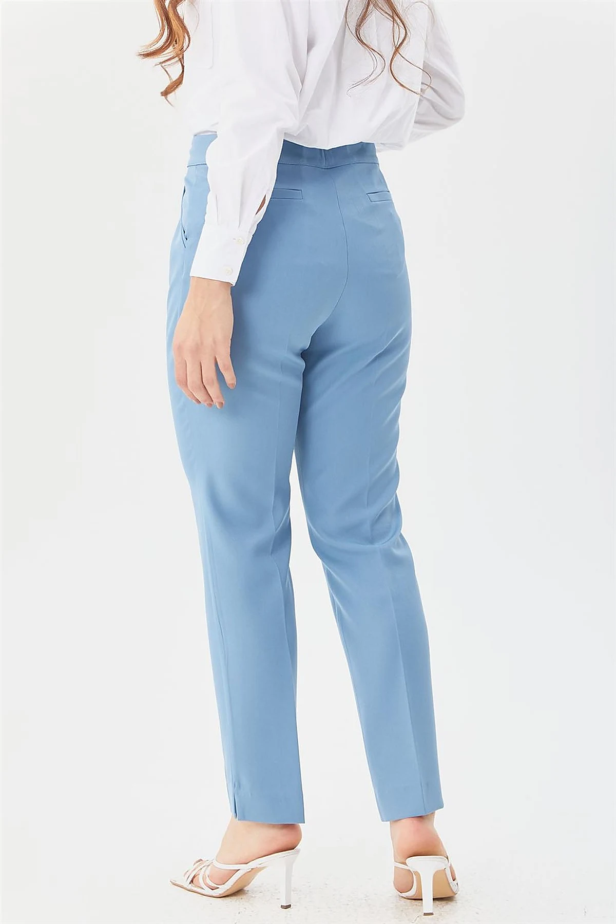 Cigarette Fit Pantolon Mavi
