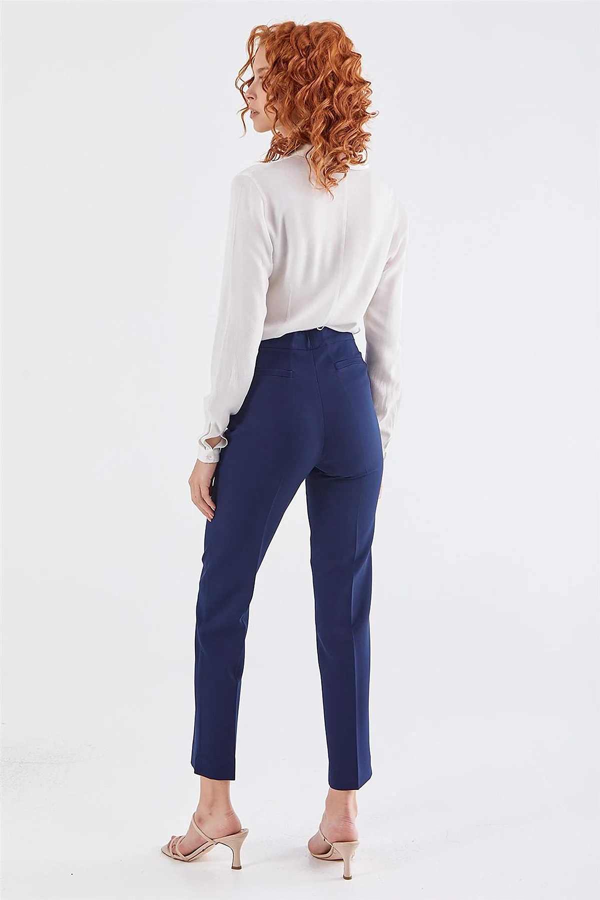 Cigarette Fit Pantolon Lacivert 