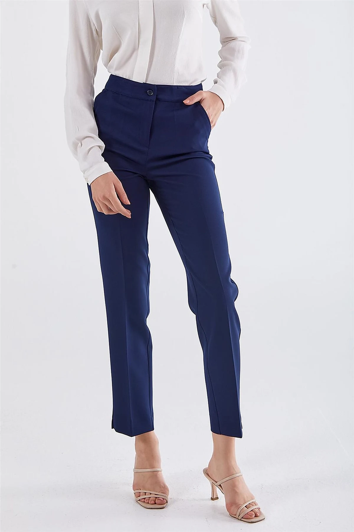 Cigarette Fit Pantolon Lacivert 