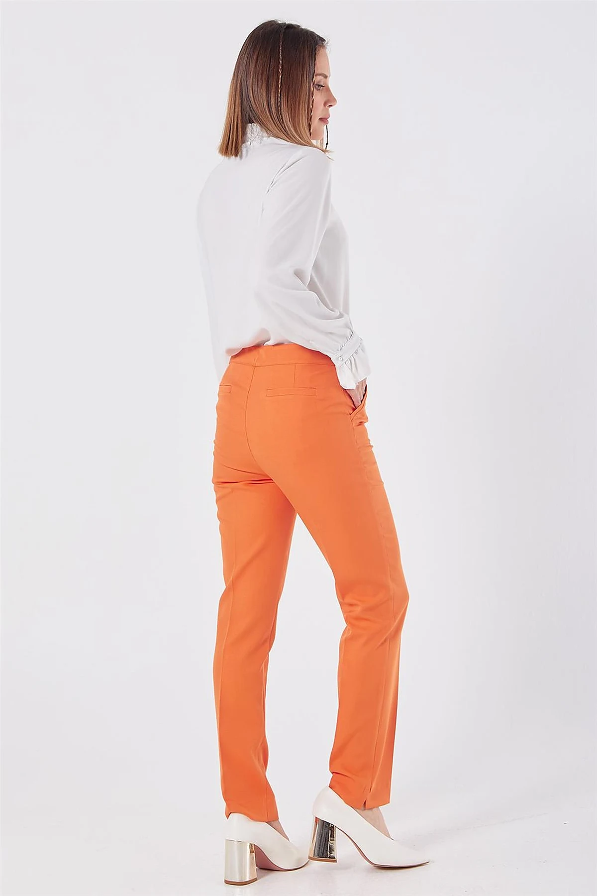 Cigarette Fit Pants Orange 