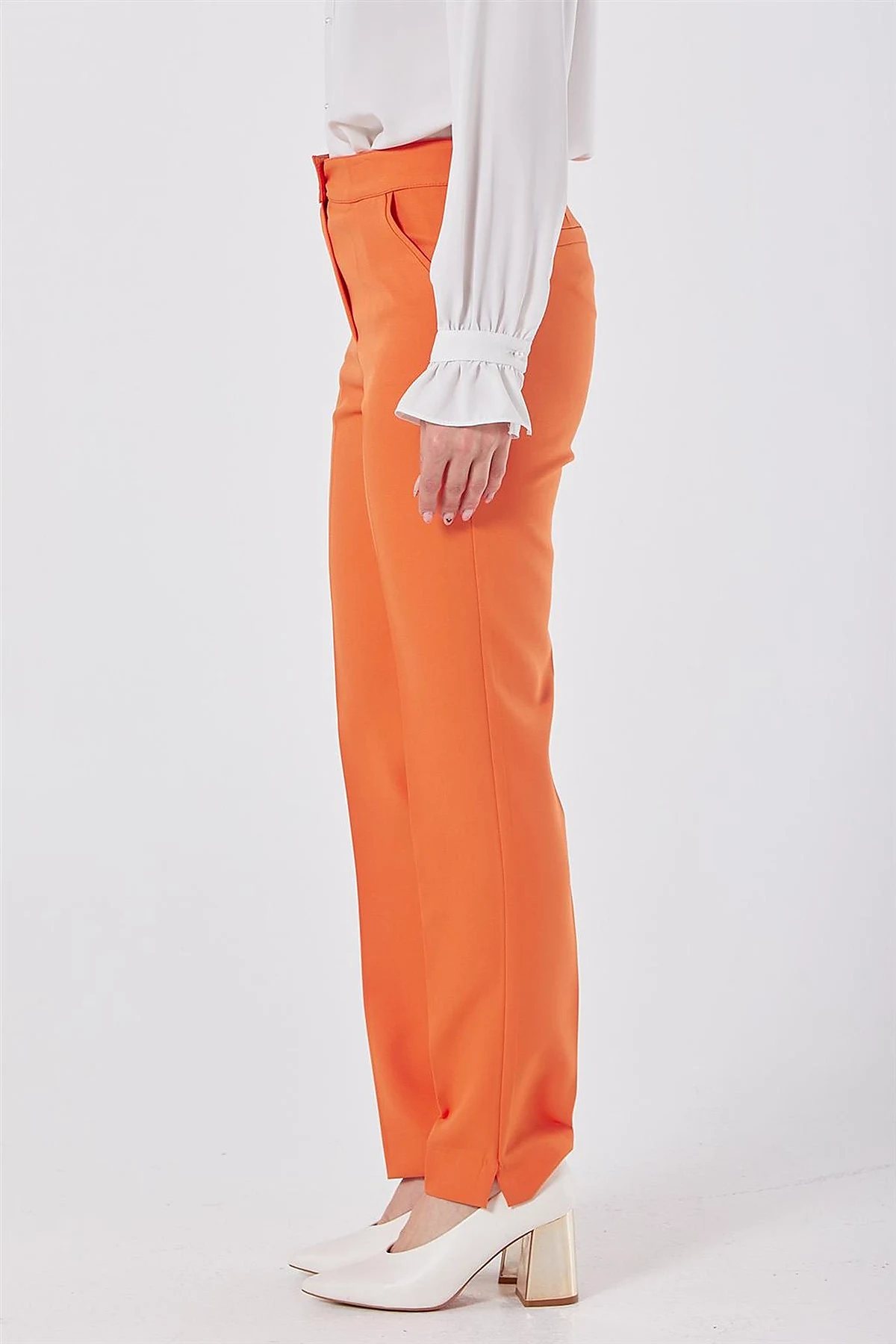Cigarette Fit Pants Orange 