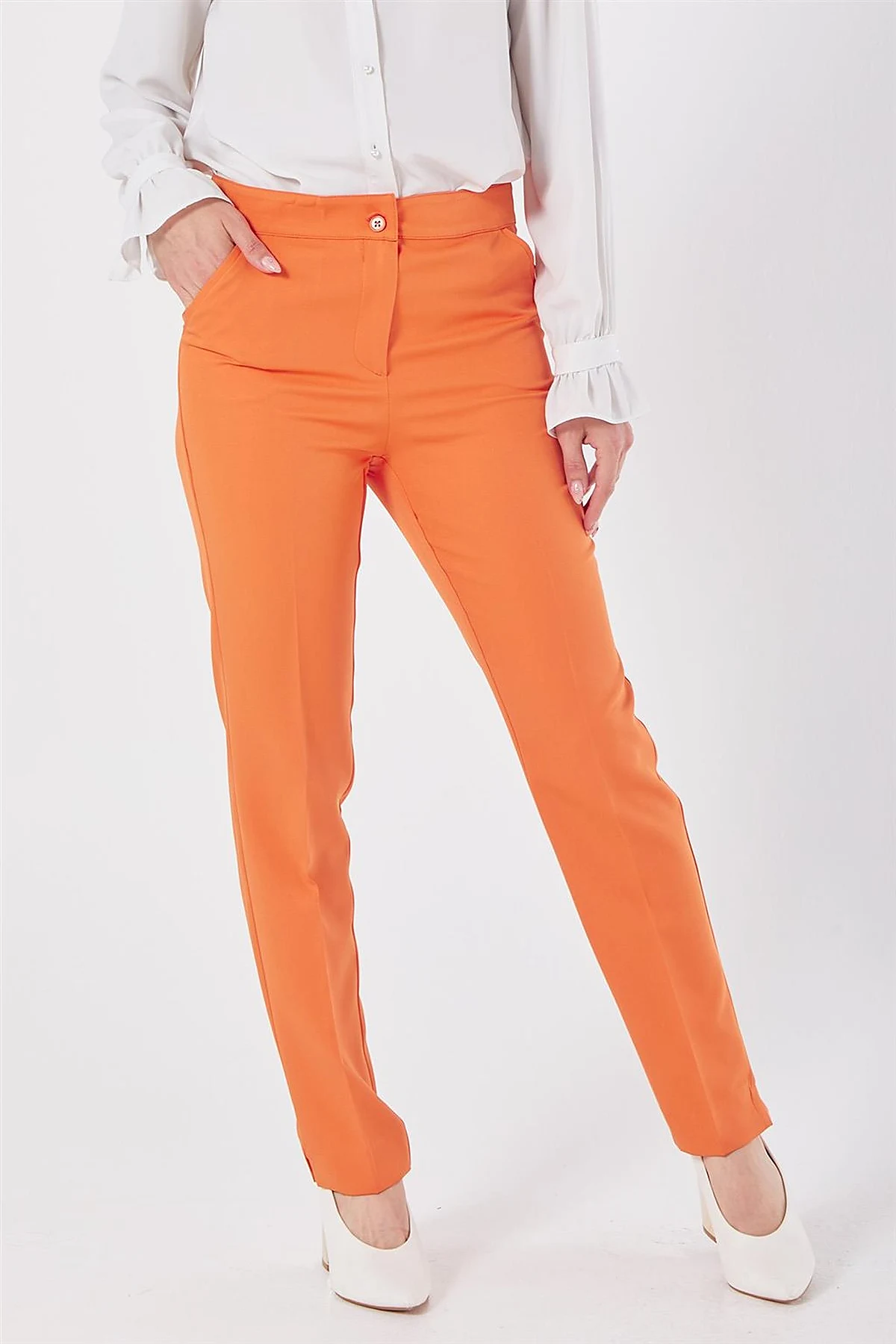 Cigarette Fit Pants Orange 