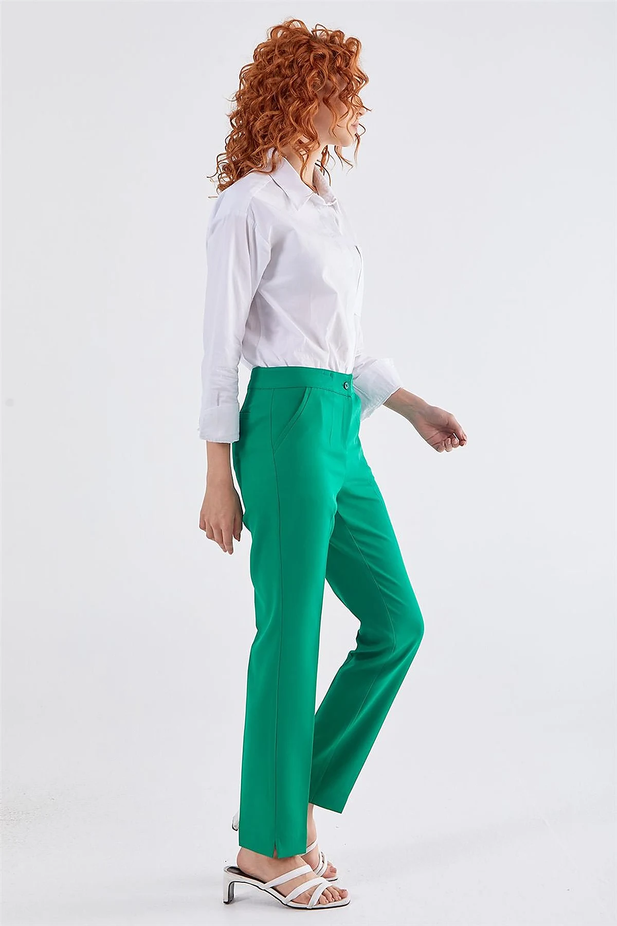 Cigarette Fit Pantolon Yeşil 