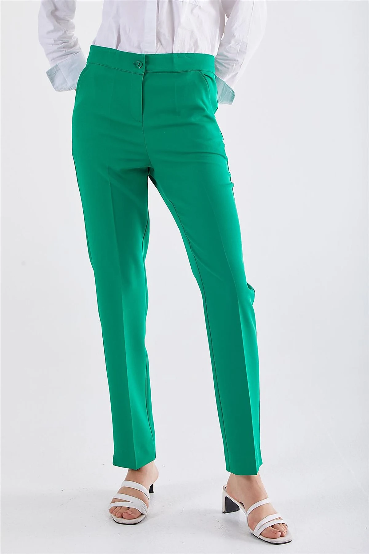 Cigarette Fit Pantolon Yeşil 