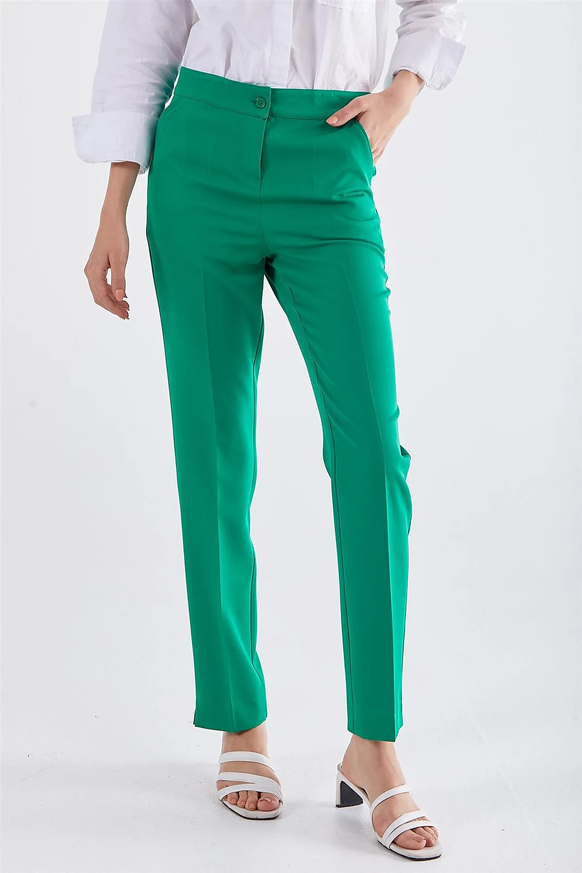 Cigarette Fit Pantolon Yeşil 