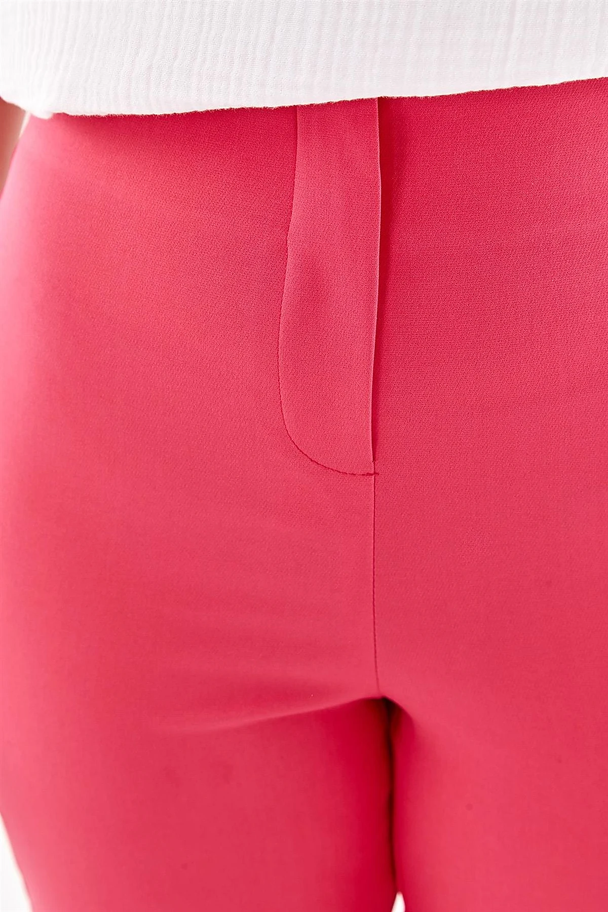 High Waist Slim Fit Pants Fuchsia 
