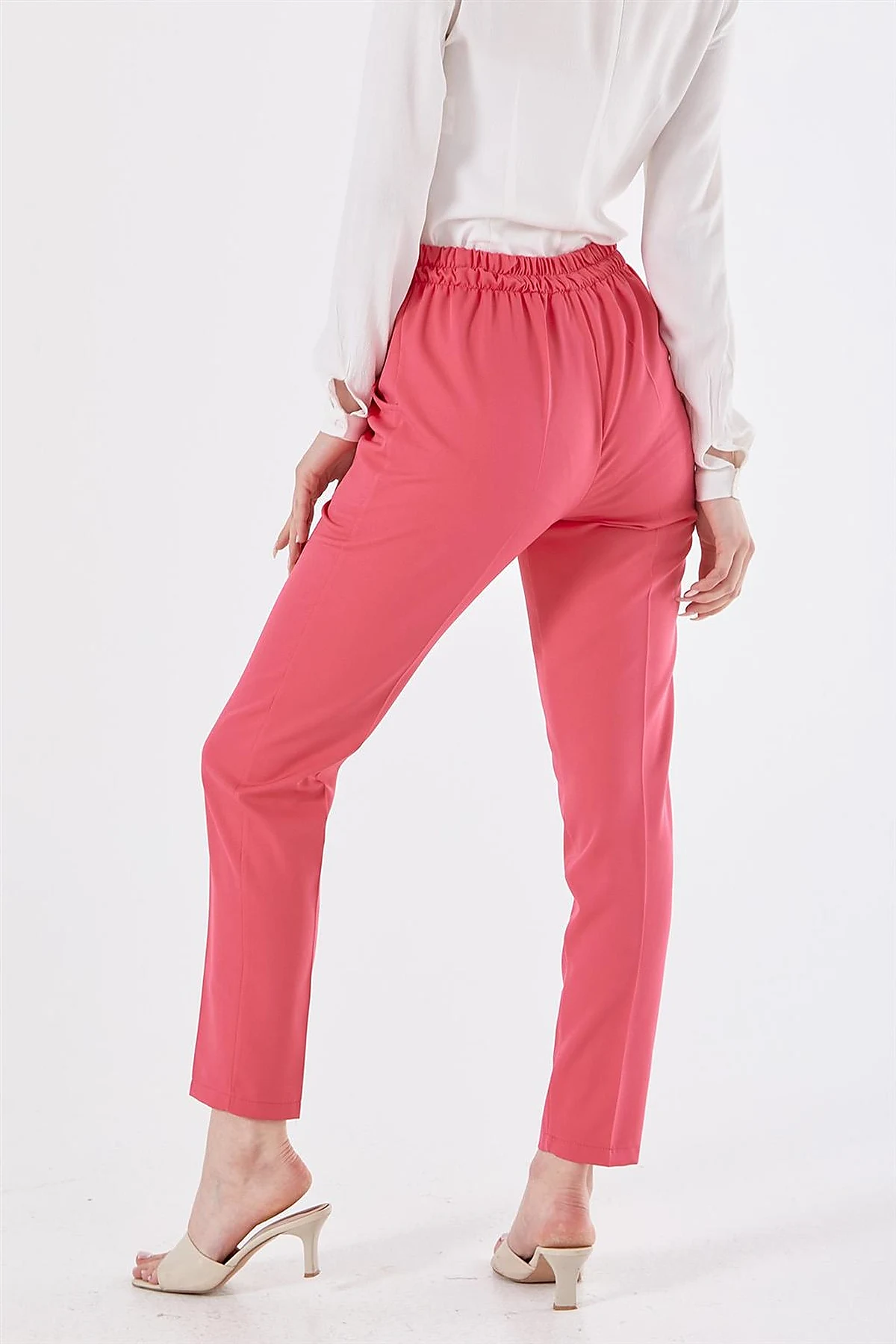 Pocketed Cigarette Pants Fuchsia 