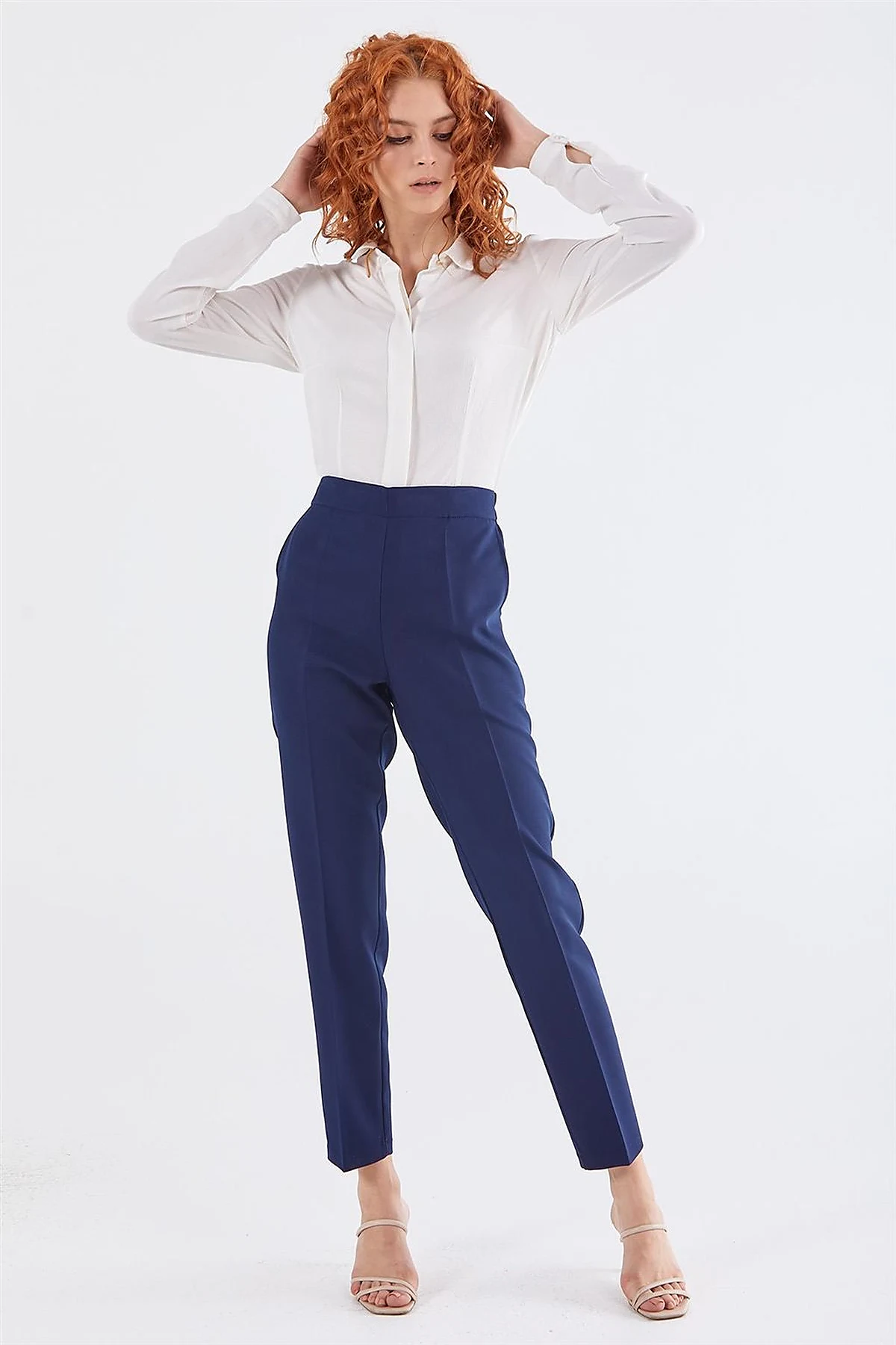 Pocketed Cigarette Pants Navy