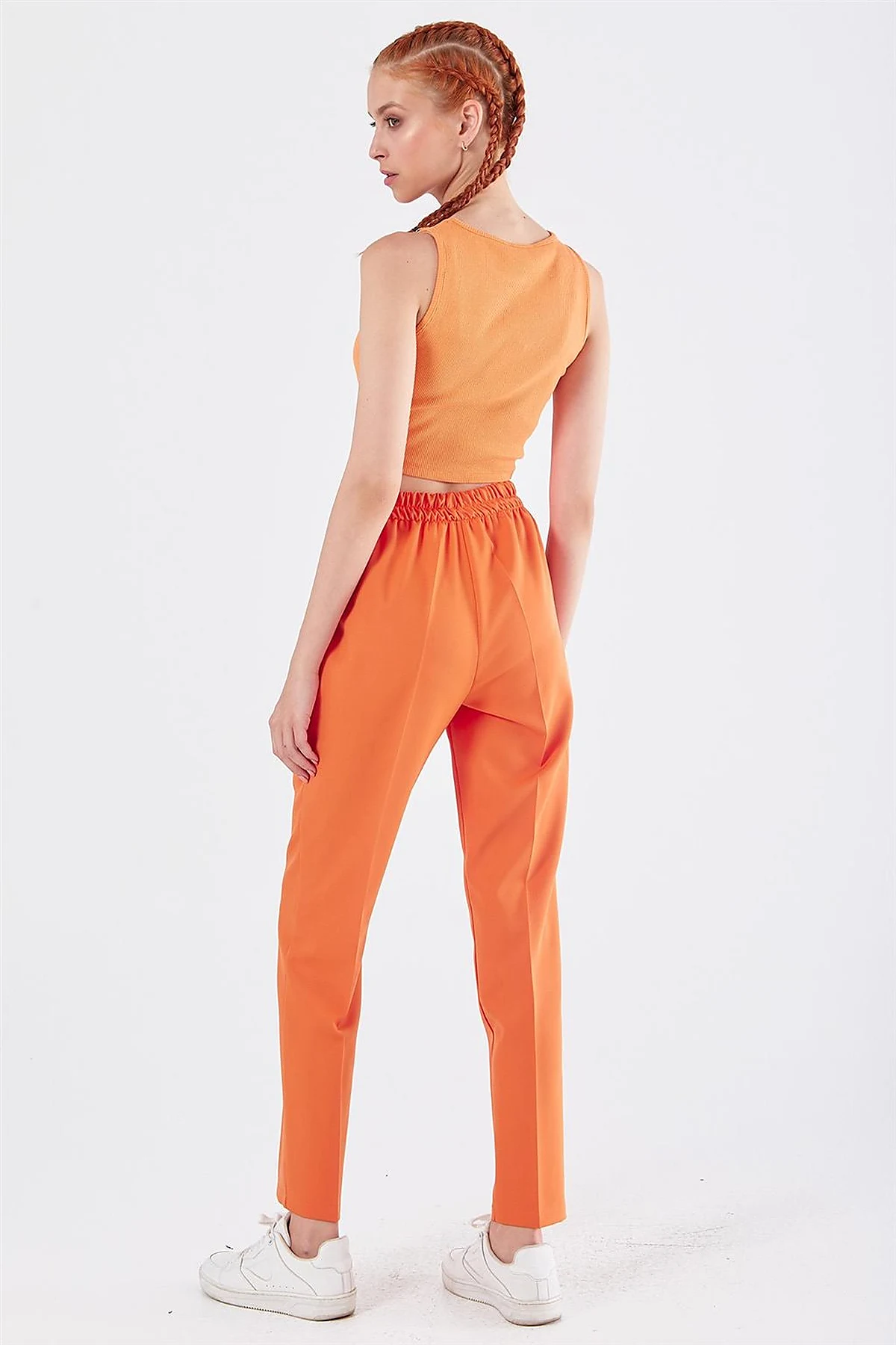 Pocketed Cigarette Pants Orange 
