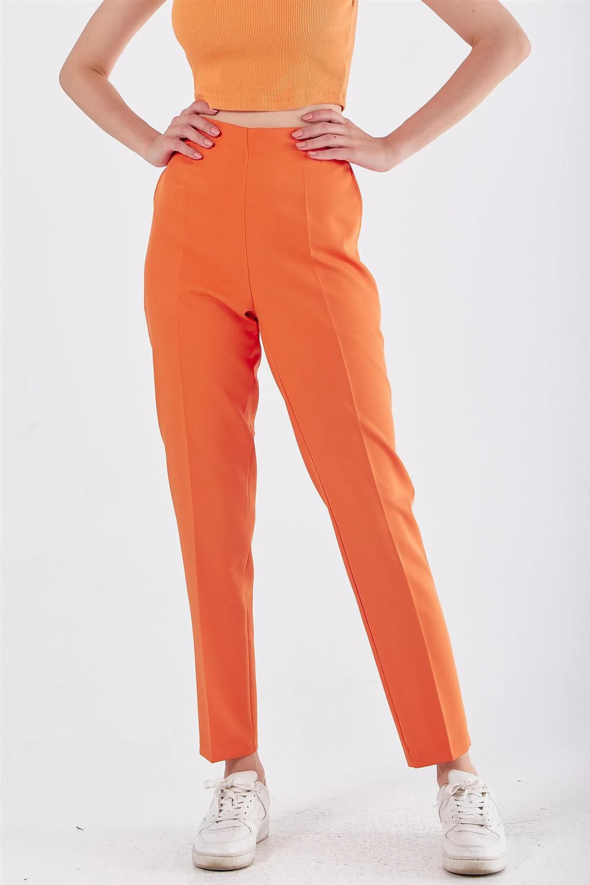 Pocketed Cigarette Pants Orange 