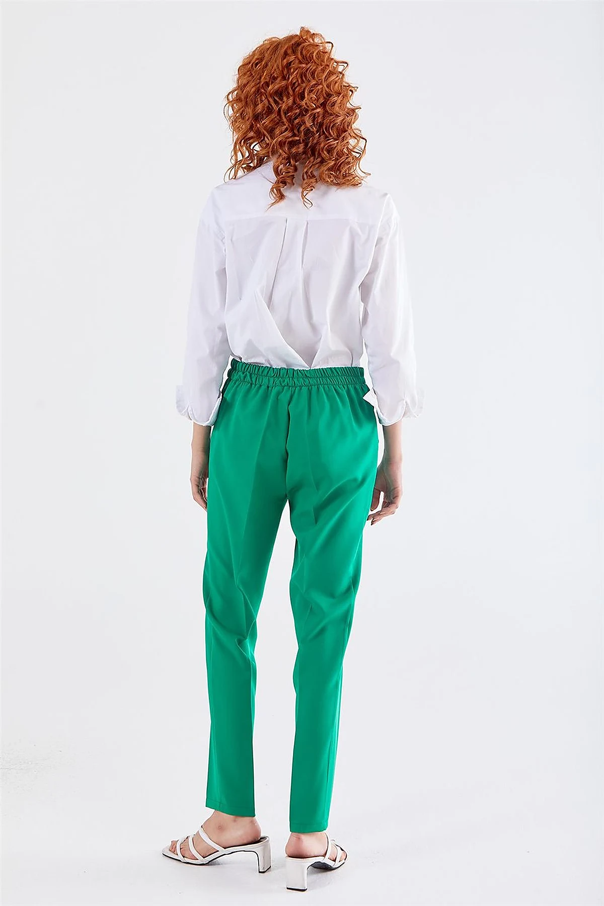 Pocketed Cigarette Pants Green 