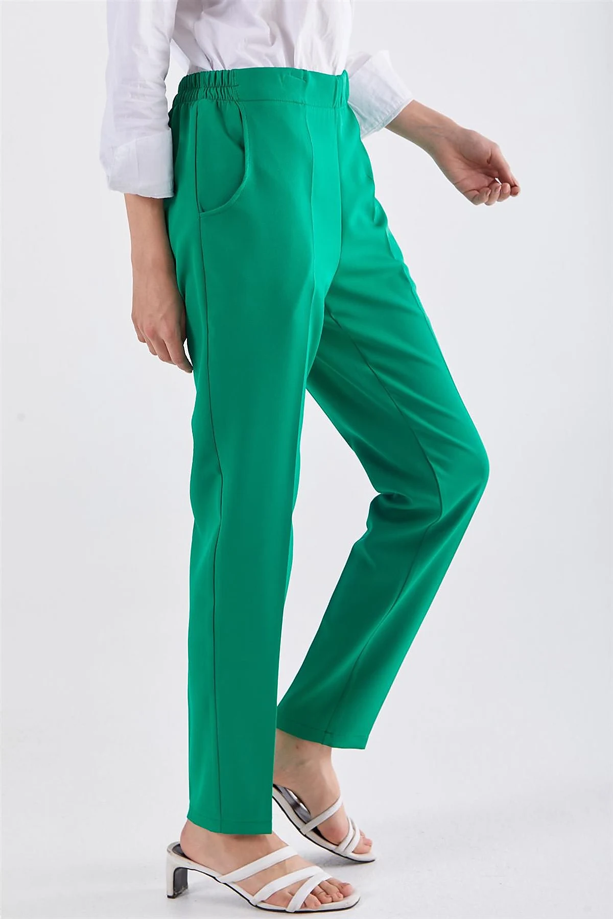 Pocketed Cigarette Pants Green 