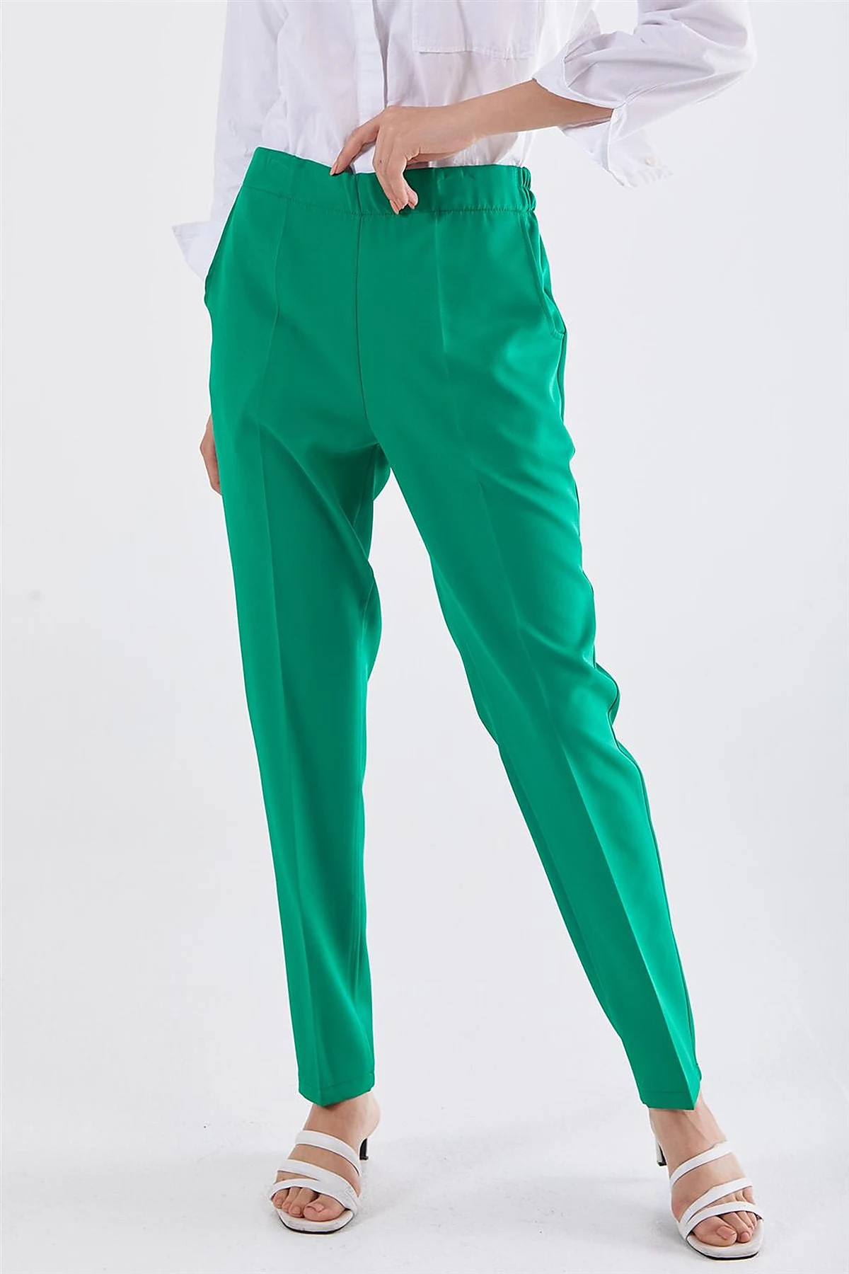 Pocketed Cigarette Pants Green 