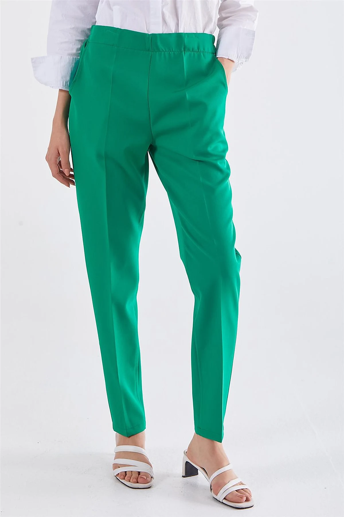 Pocketed Cigarette Pants Green 