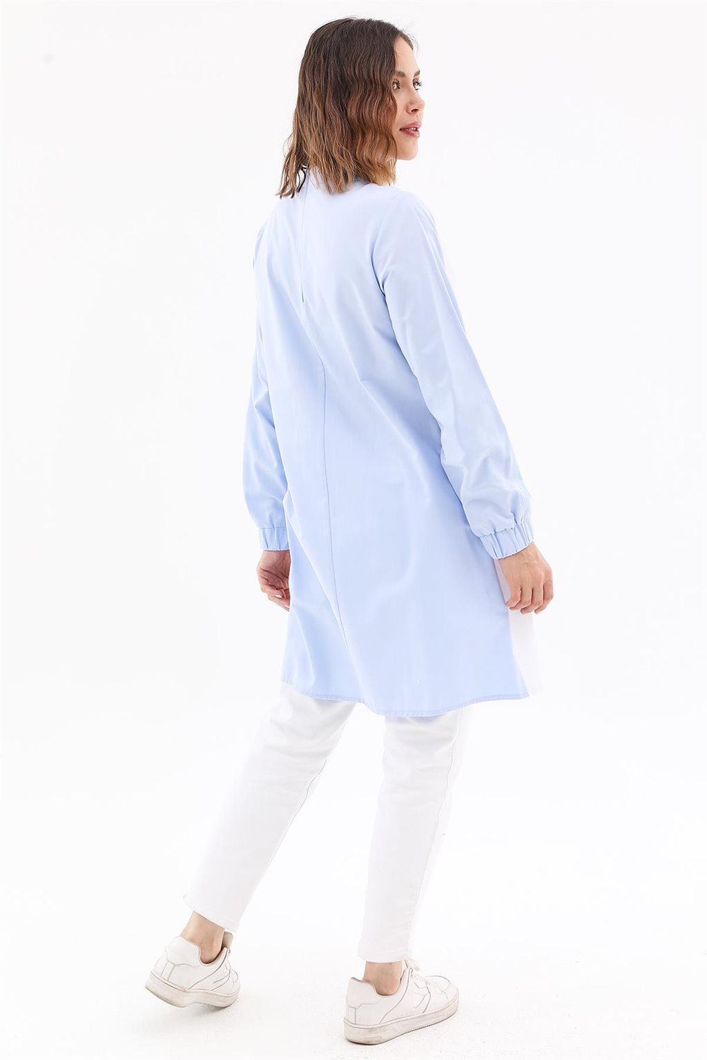 Fermuar Detaylı Sweatshirt Mavi