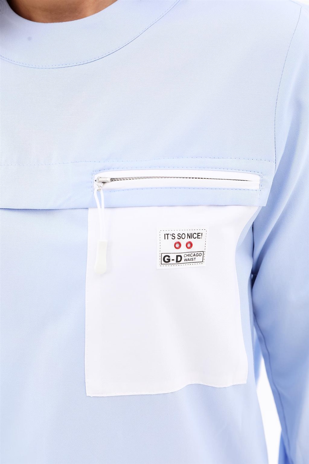 Fermuar Detaylı Sweatshirt Mavi