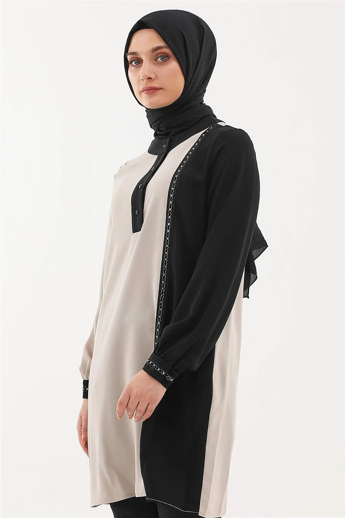 Embroidered Elegant Tunic Stone 