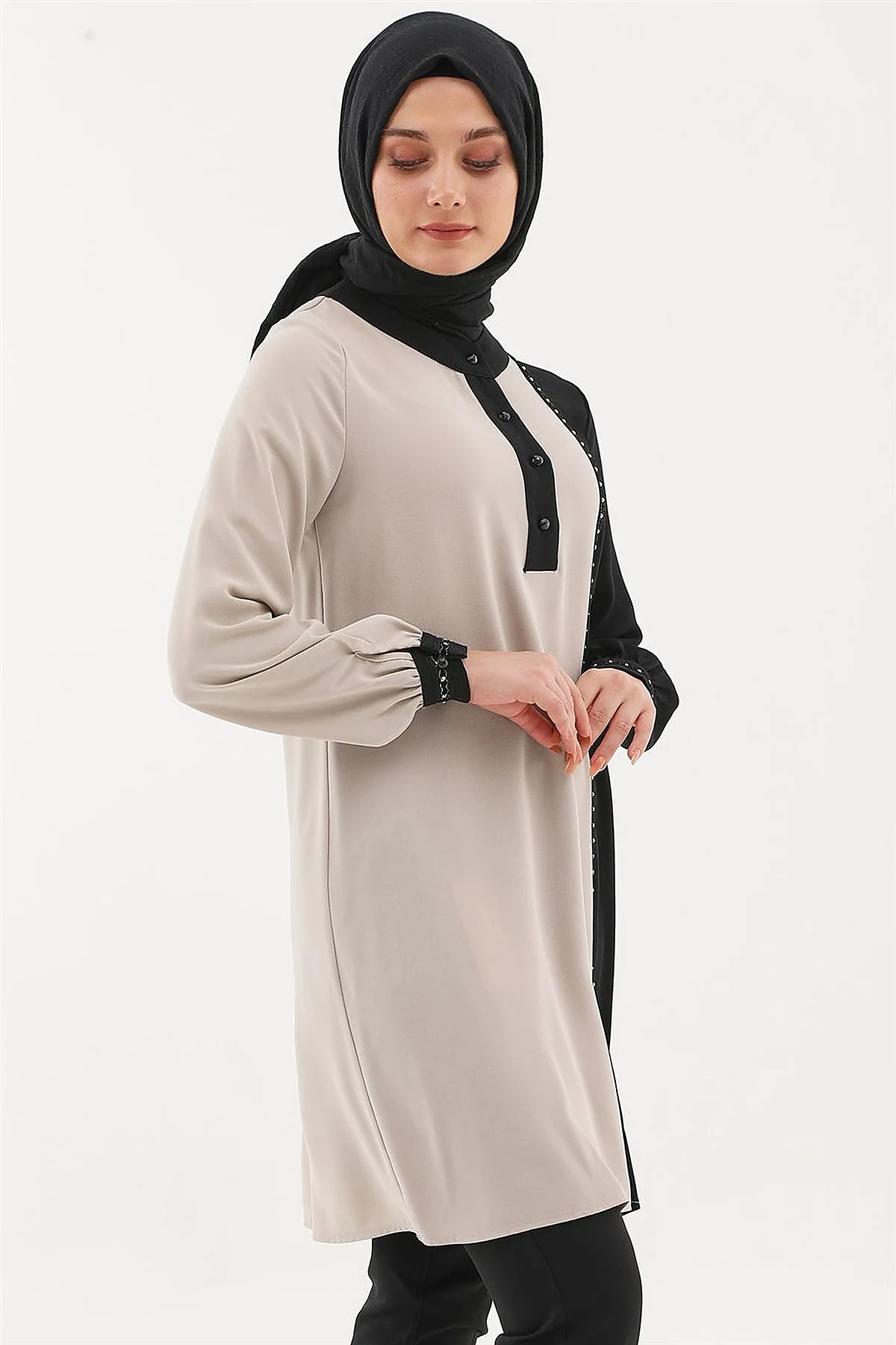 Embroidered Elegant Tunic Stone 