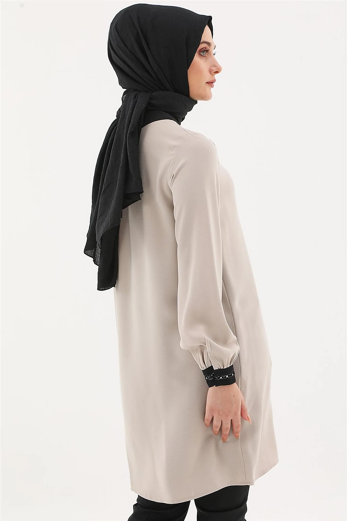 Embroidered Elegant Tunic Stone 