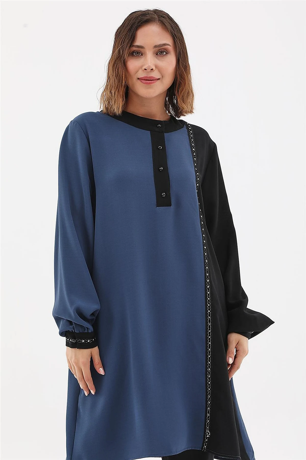 Embroidered Elegant Tunic Indigo