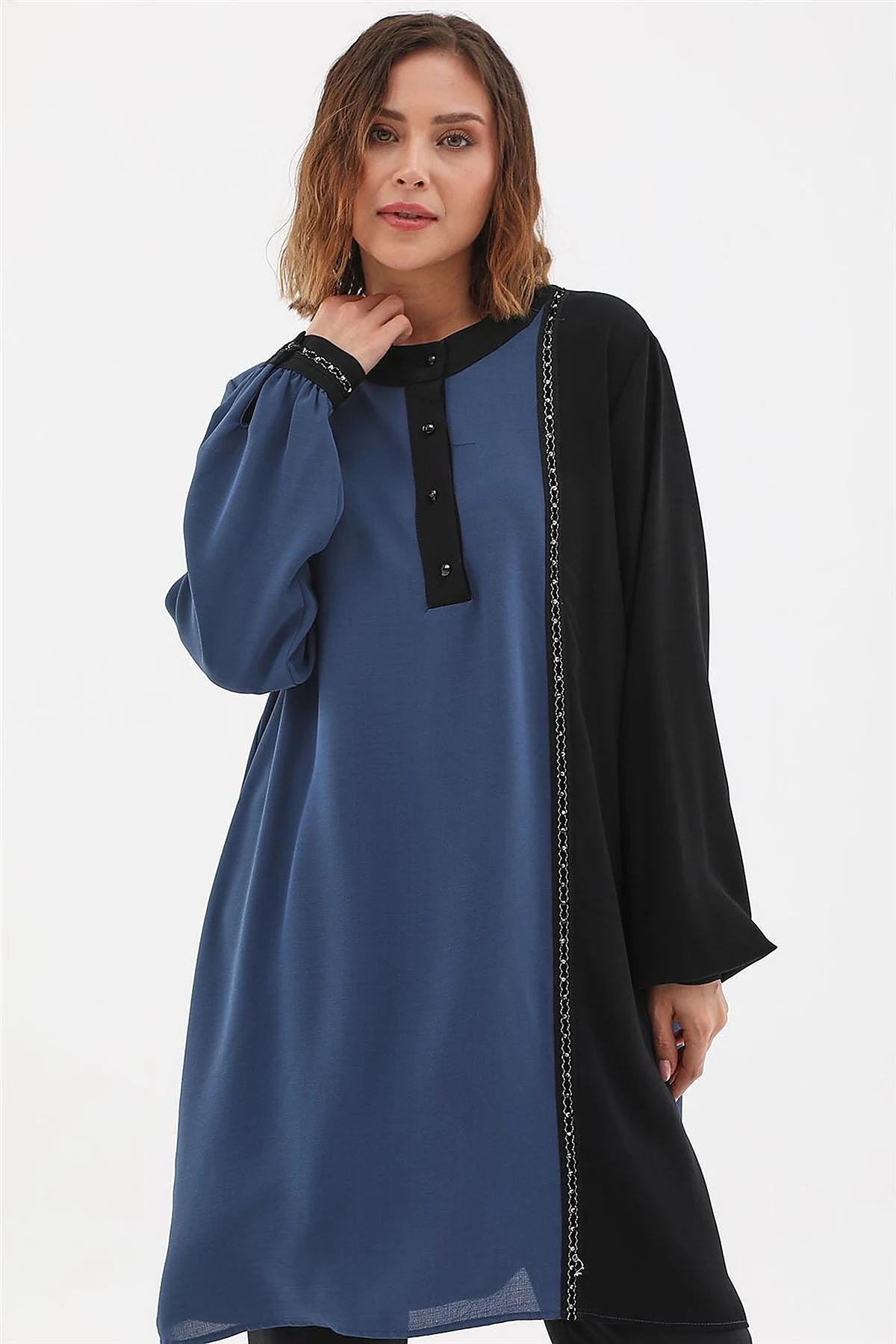 Embroidered Elegant Tunic Indigo