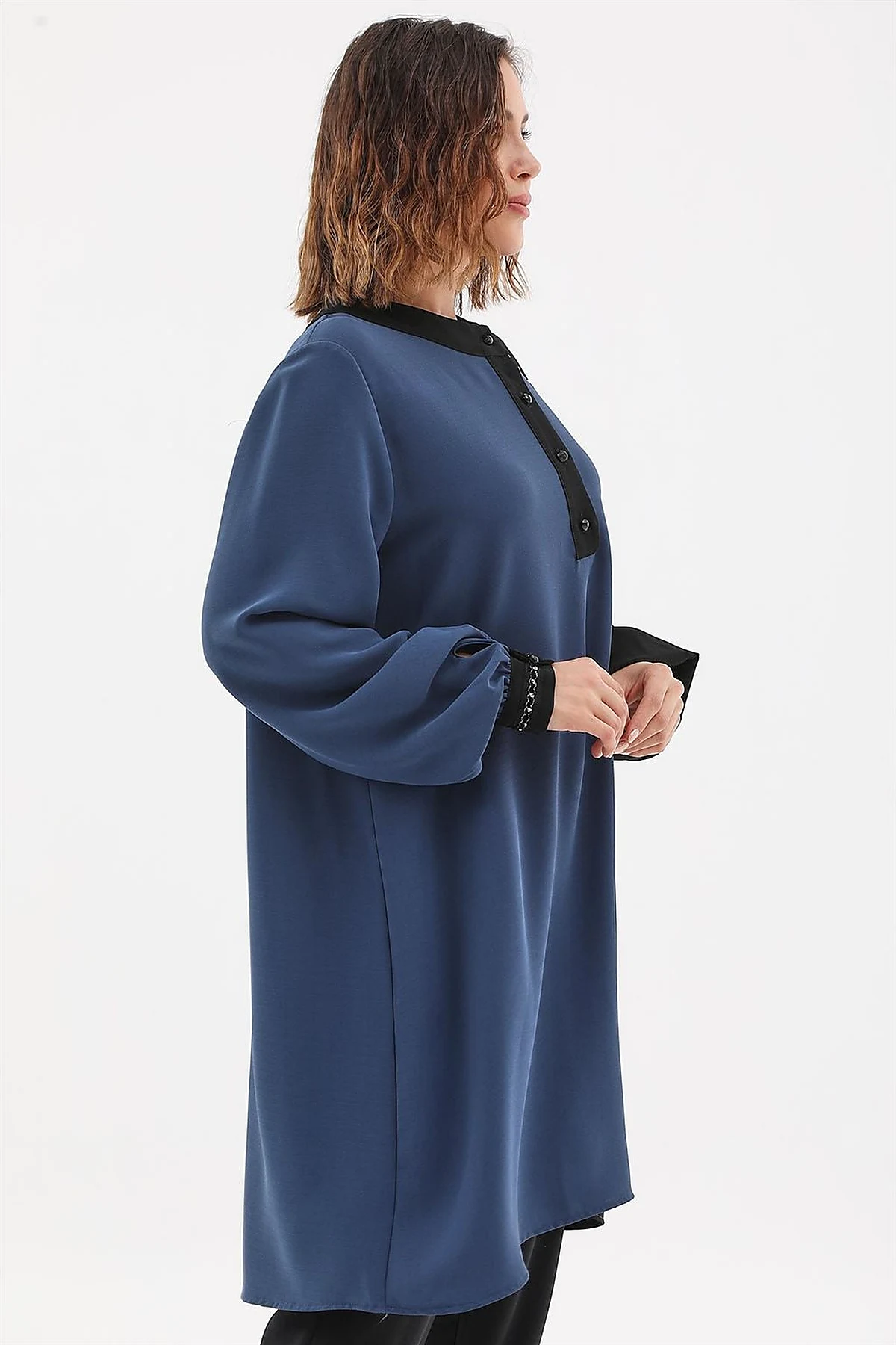 Embroidered Elegant Tunic Indigo