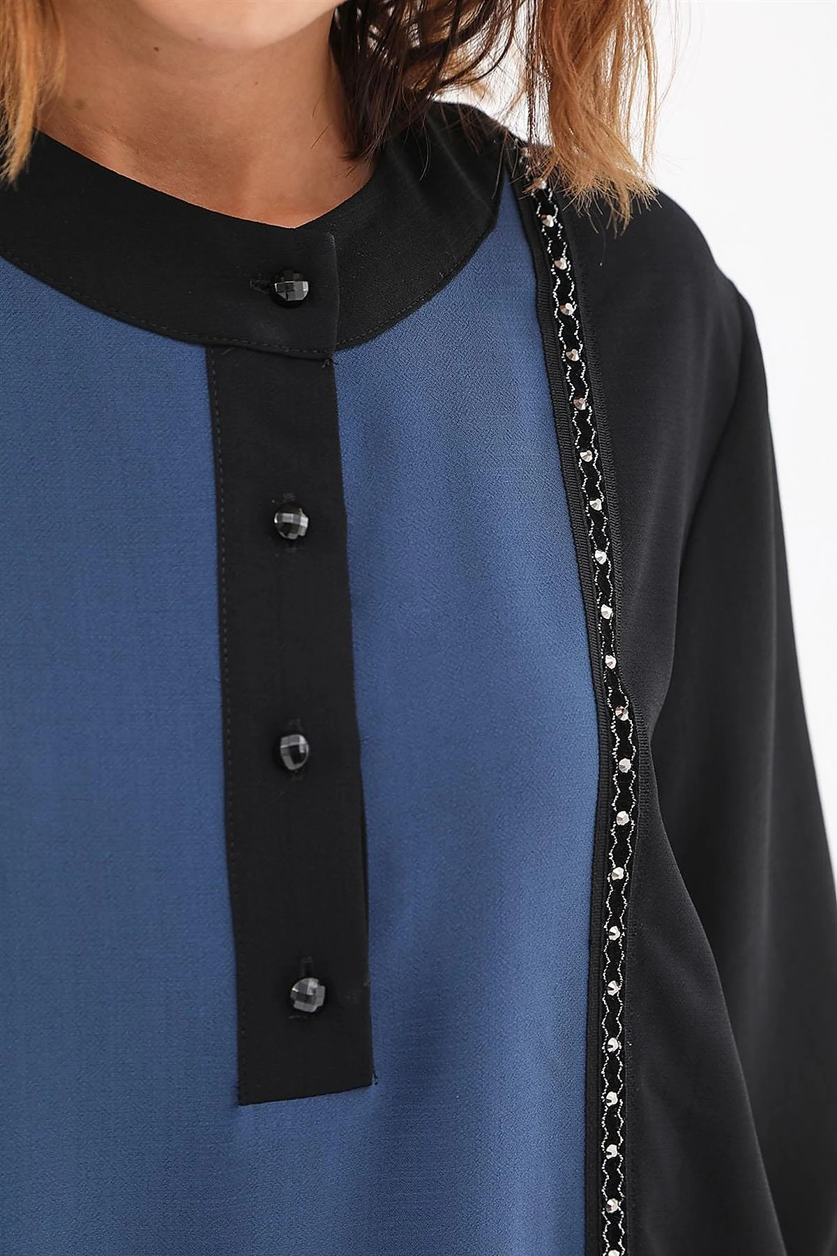 Embroidered Elegant Tunic Indigo