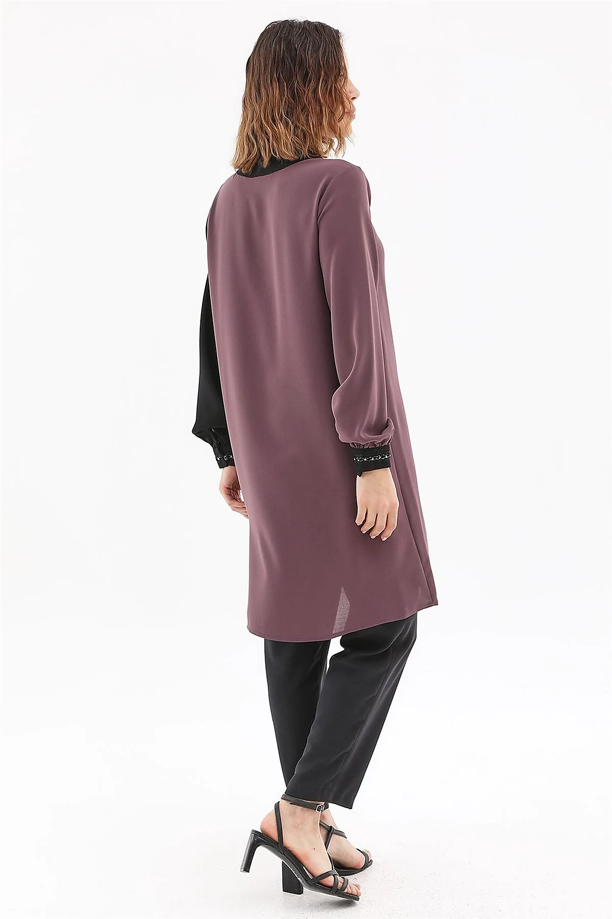 Embroidered Elegant Tunic Aubergine