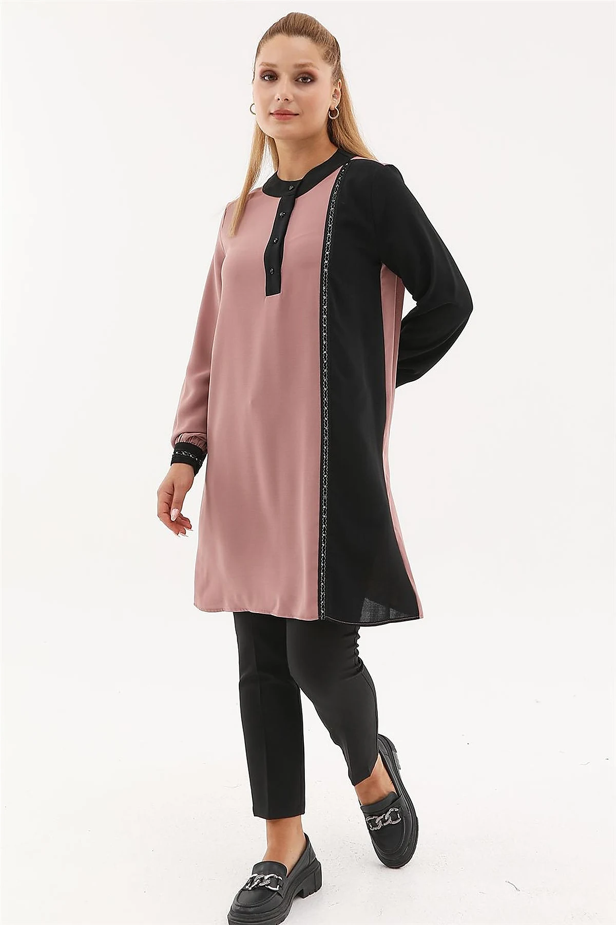 Embroidered Elegant Tunic Powder Pink